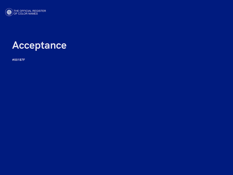 #001B7F - Acceptance color image