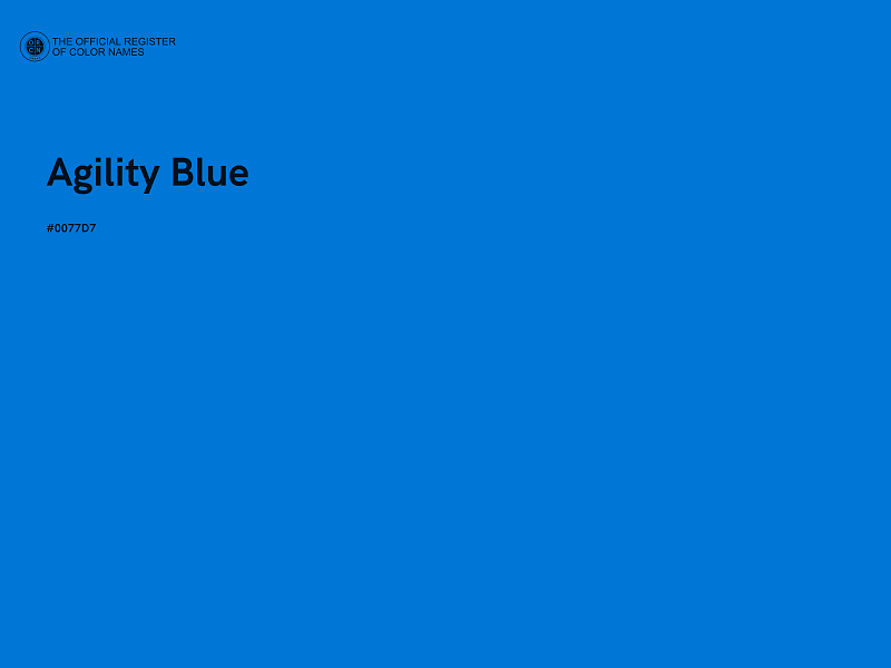 #0077D7 - Agility Blue color image
