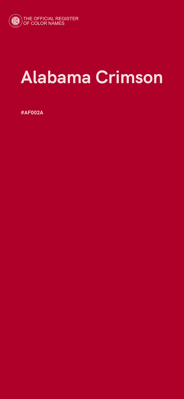 #AF002A - Alabama Crimson color image