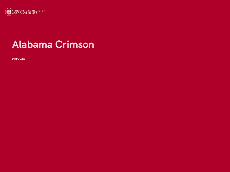 #AF002A - Alabama Crimson color image