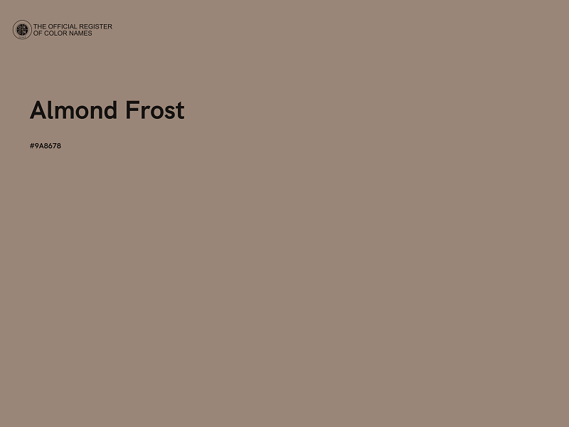 #9A8678 - Almond Frost color image