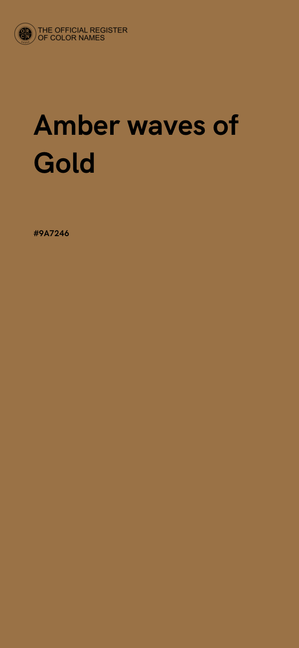 #9A7246 - Amber waves of Gold color image