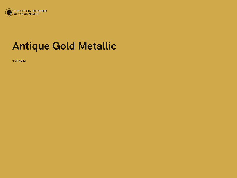 #CFA94A - Antique Gold Metallic color image