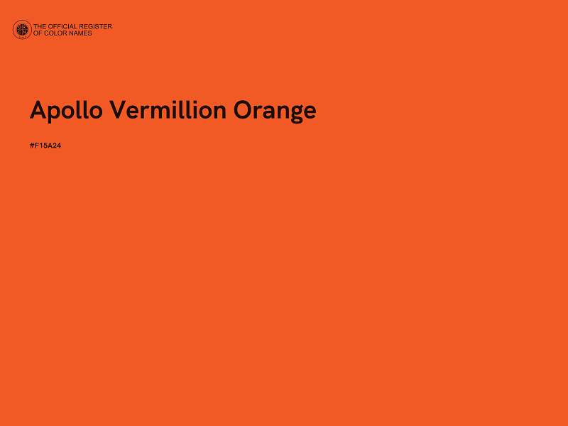#F15A24 - Apollo Vermillion Orange color image