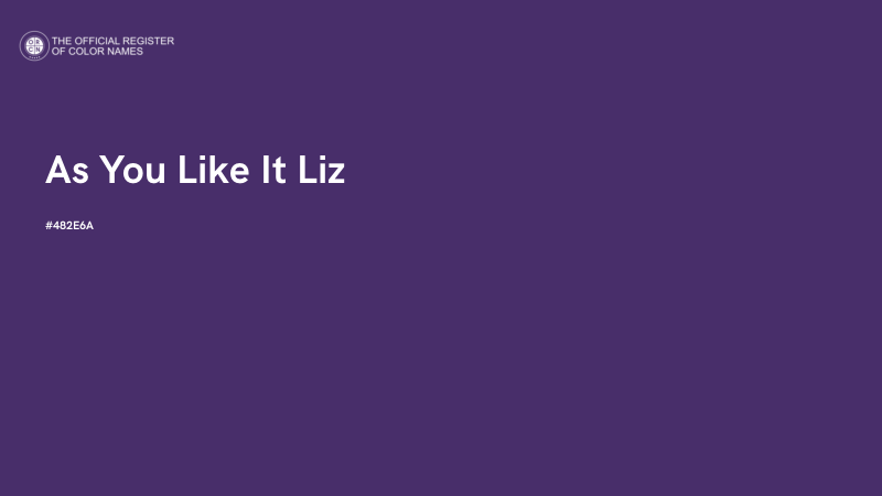 #482E6A - As You Like It Liz color image
