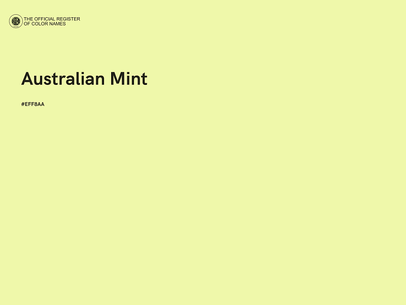 #EFF8AA - Australian Mint color image