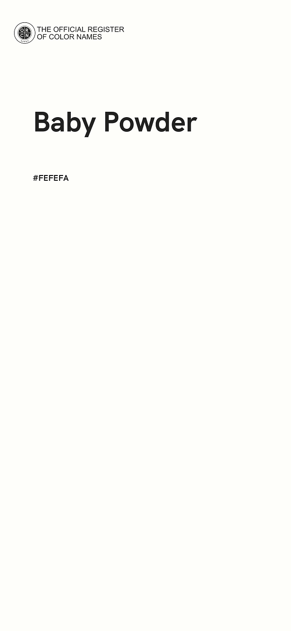 #FEFEFA - Baby Powder color image
