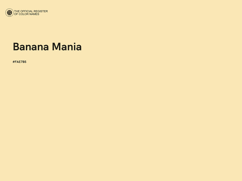 #FAE7B5 - Banana Mania color image