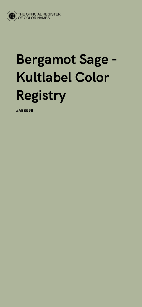 #AEB59B - Bergamot Sage - Kultlabel Color Registry color image