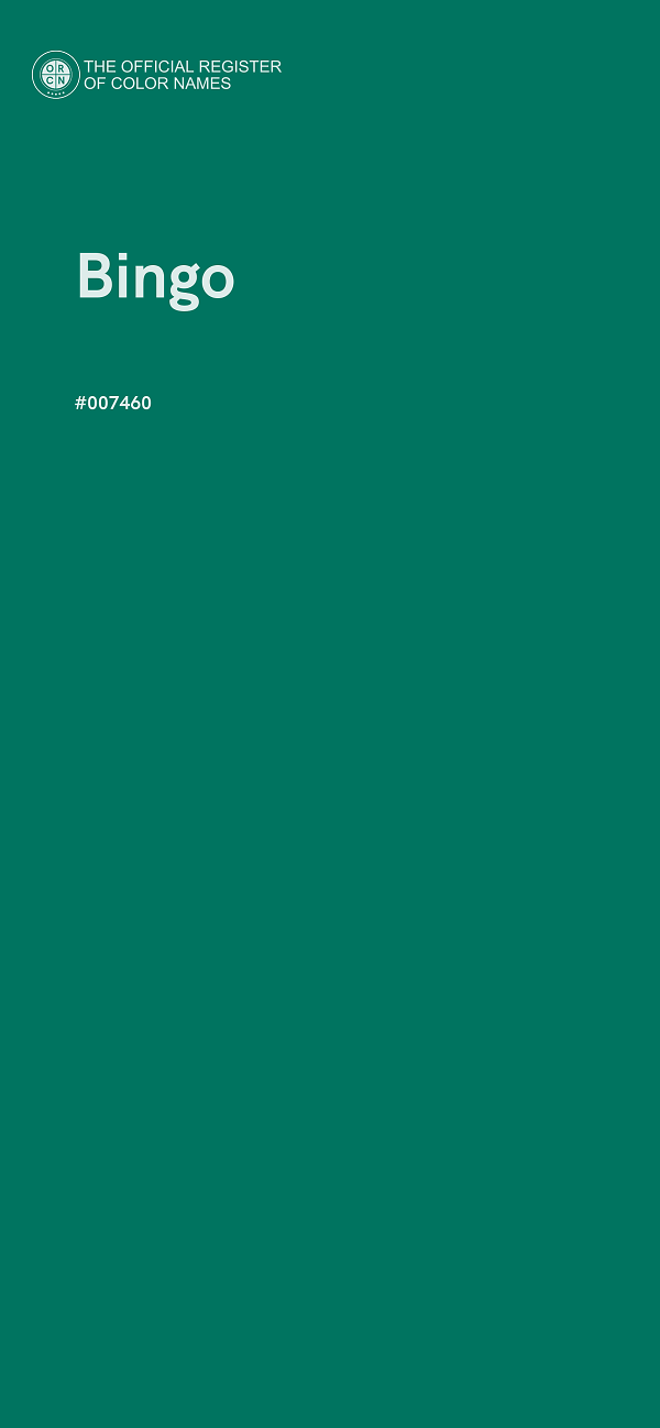 #007460 - Bingo color image