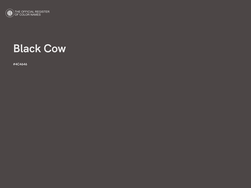 #4C4646 - Black Cow color image