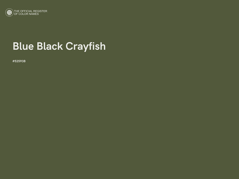 #52593B - Blue Black Crayfish color image
