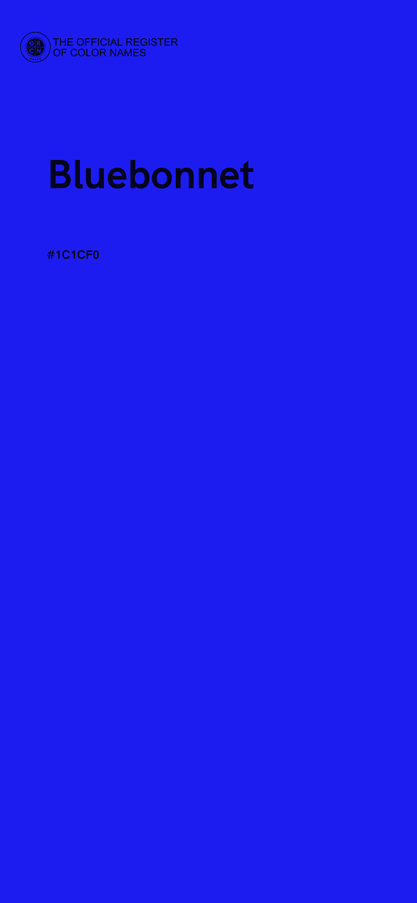 #1C1CF0 - Bluebonnet color image