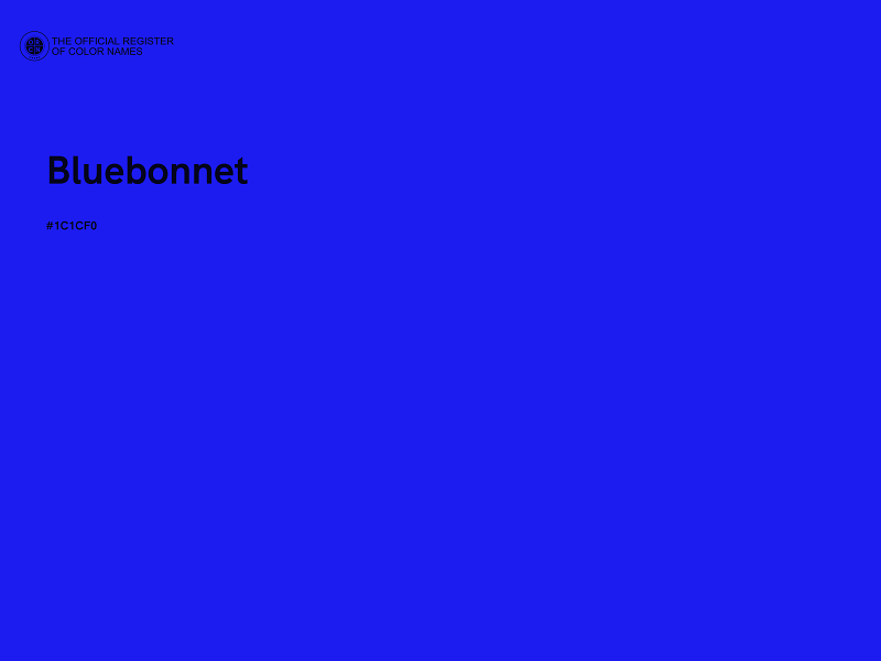 #1C1CF0 - Bluebonnet color image