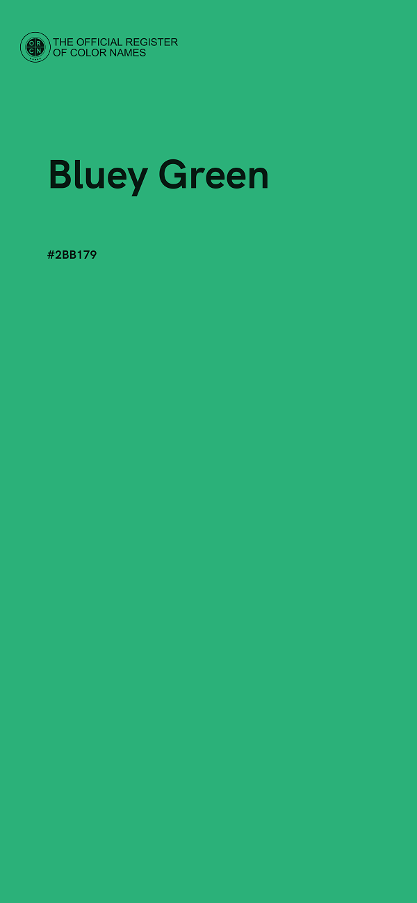 #2BB179 - Bluey Green color image