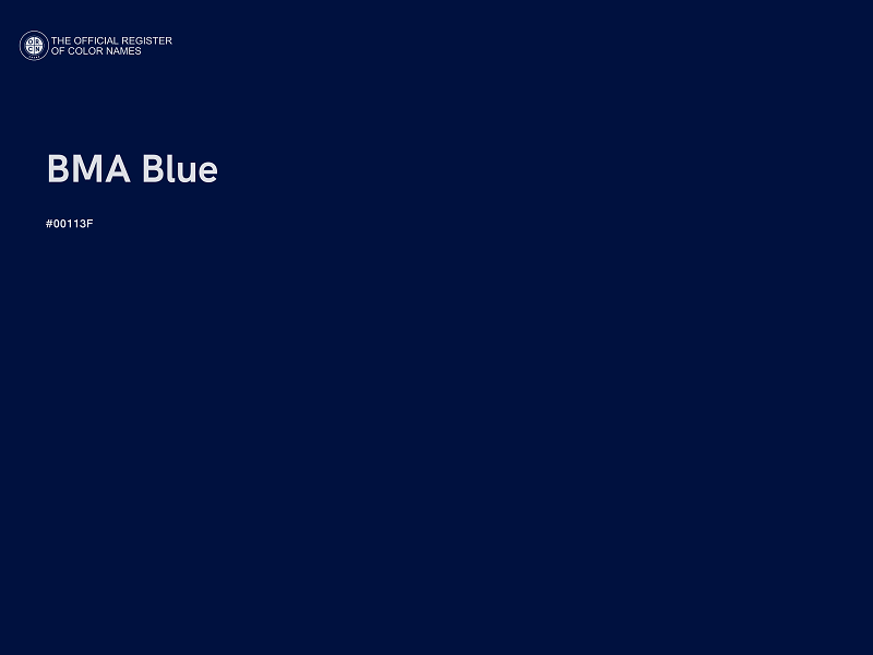 #00113F - BMA Blue color image