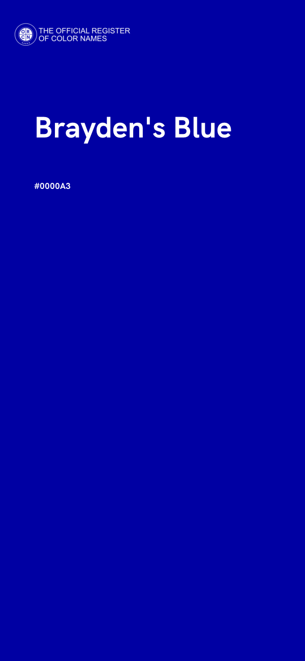 #0000A3 - Brayden's Blue color image