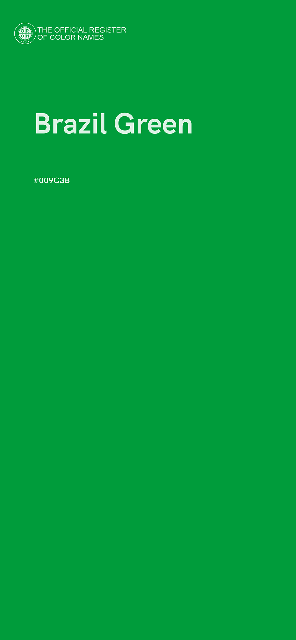 #009C3B - Brazil Green color image