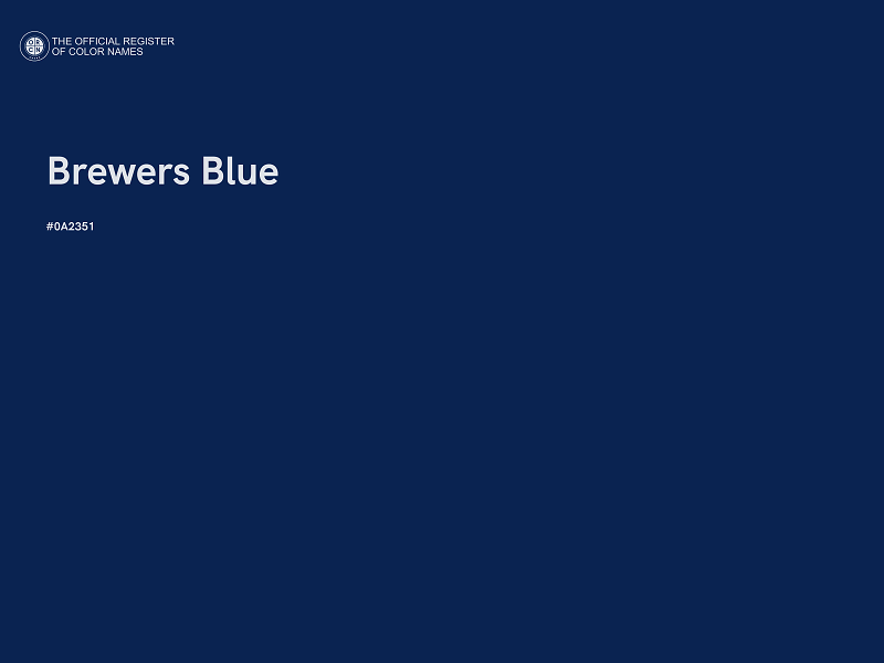 #0A2351 - Brewers Blue color image