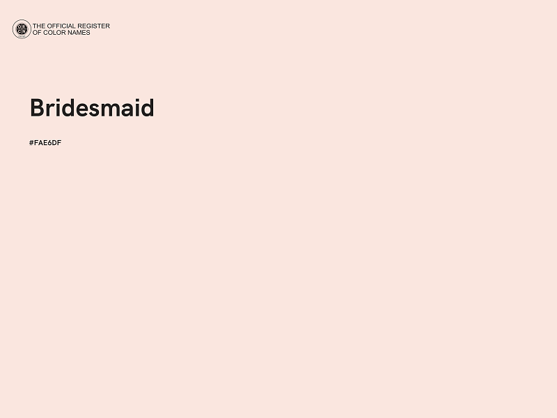 #FAE6DF - Bridesmaid color image
