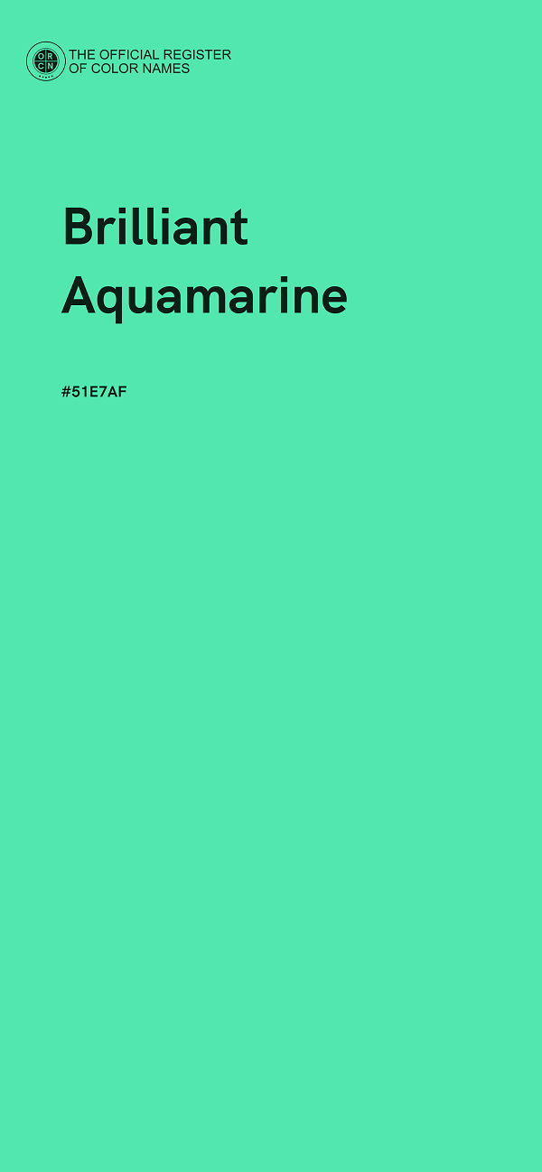 #51E7AF - Brilliant Aquamarine color image