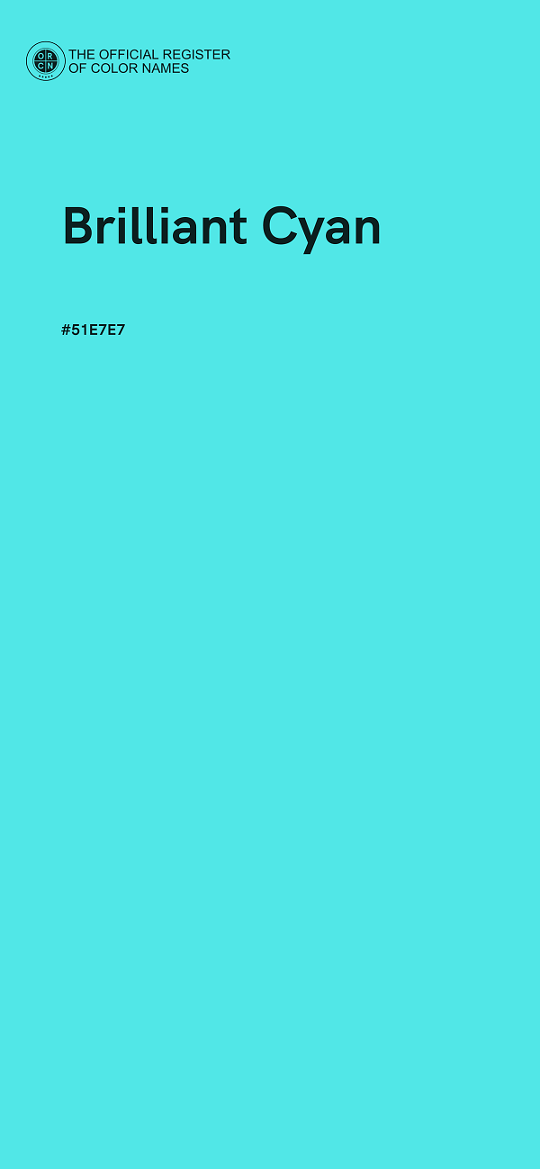 #51E7E7 - Brilliant Cyan color image