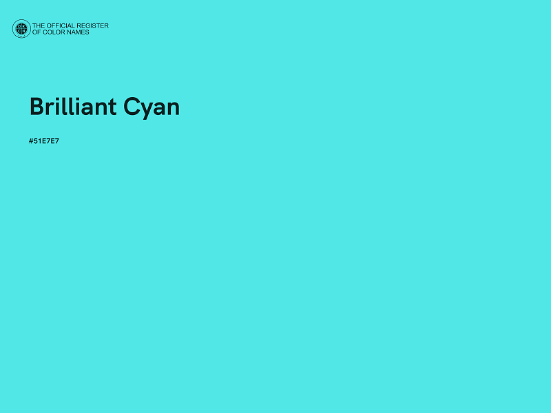#51E7E7 - Brilliant Cyan color image
