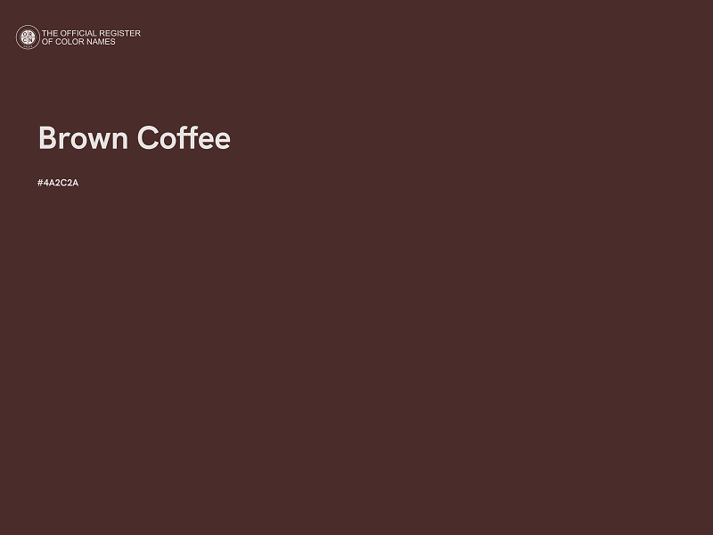 #4A2C2A - Brown Coffee color image