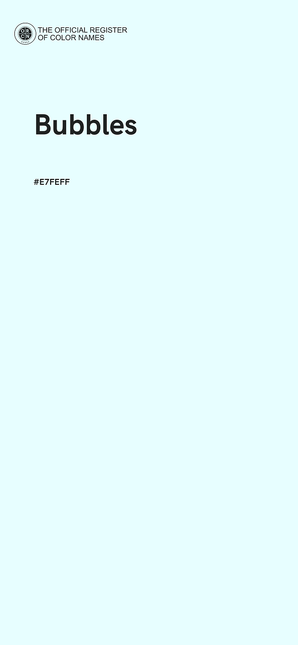 #E7FEFF - Bubbles color image