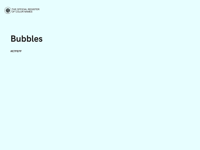 #E7FEFF - Bubbles color image