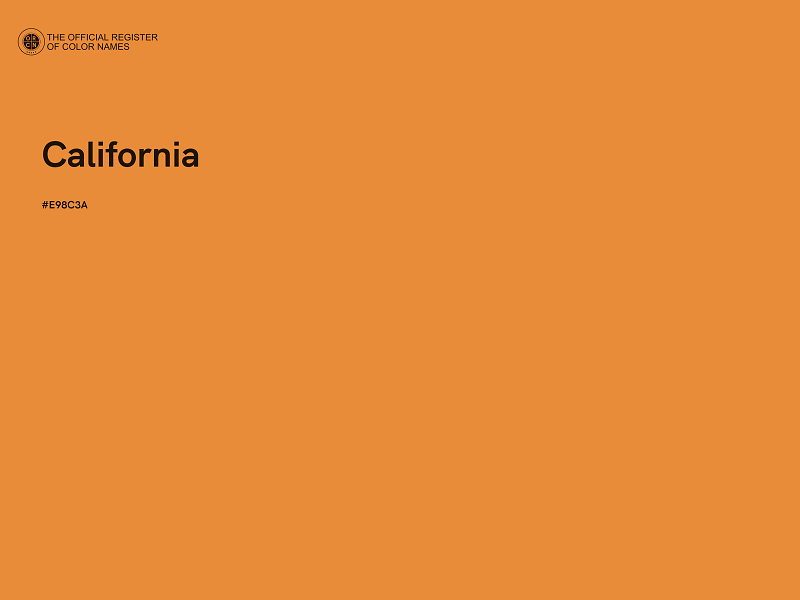 #E98C3A - California color image