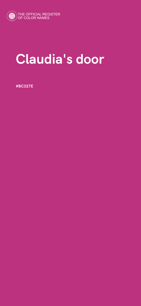 #BC327E - Claudia's door color image