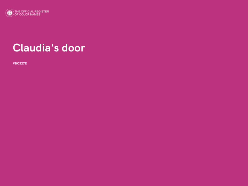 #BC327E - Claudia's door color image