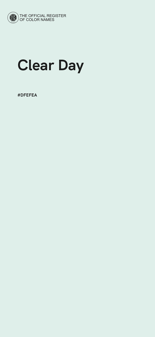 #DFEFEA - Clear Day color image
