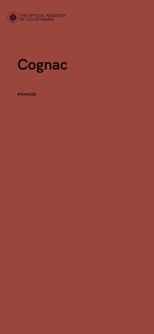 #9A463D - Cognac color image