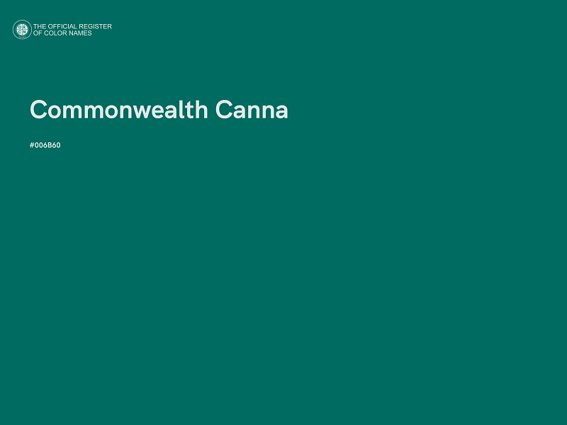#006B60 - Commonwealth Canna color image