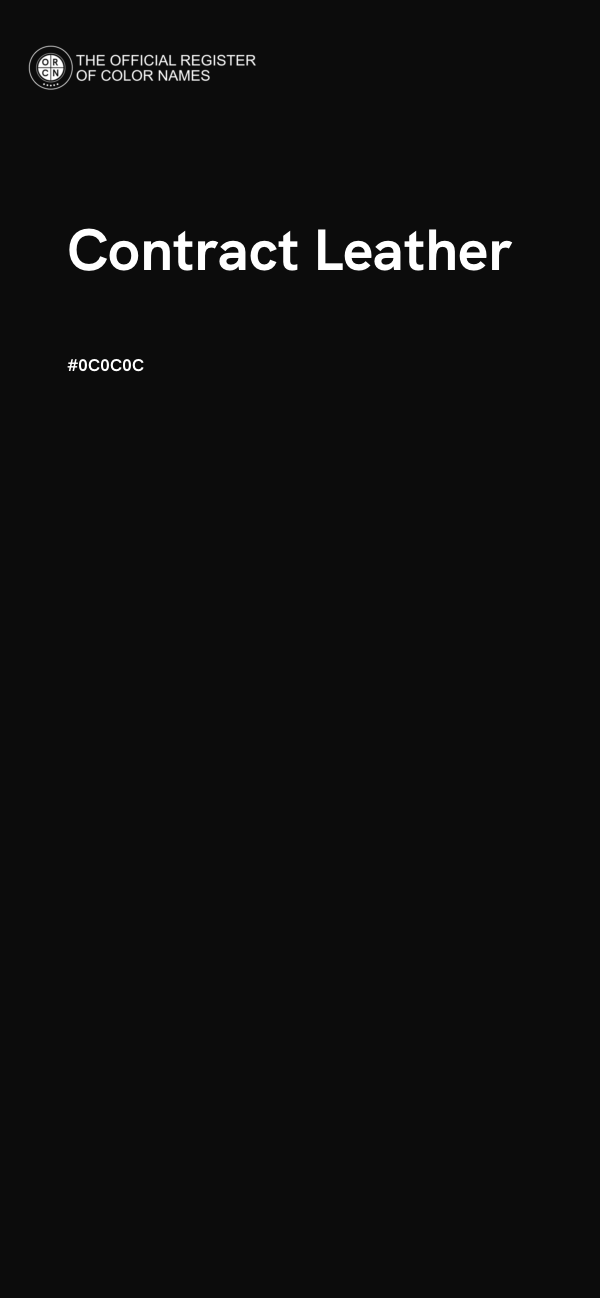 #0C0C0C - Contract Leather color image