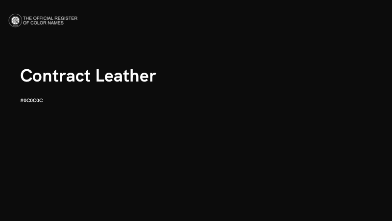 #0C0C0C - Contract Leather color image