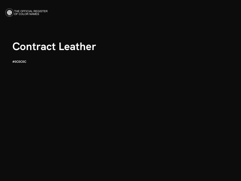 #0C0C0C - Contract Leather color image
