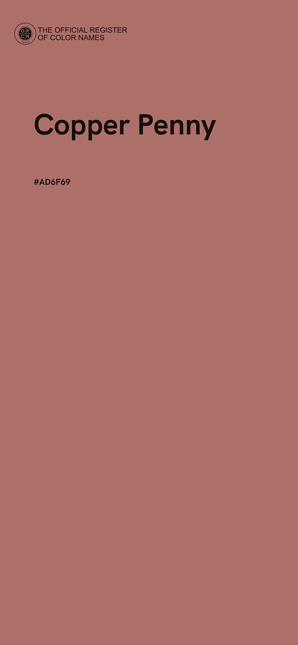 #AD6F69 - Copper Penny color image