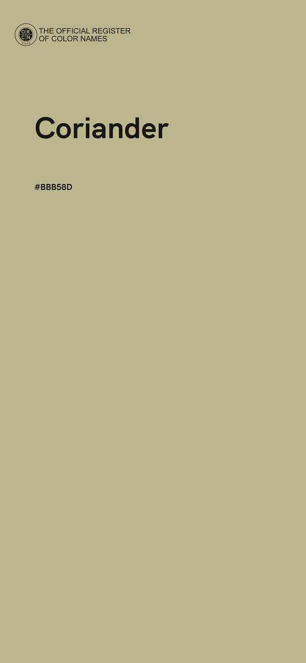 #BBB58D - Coriander color image