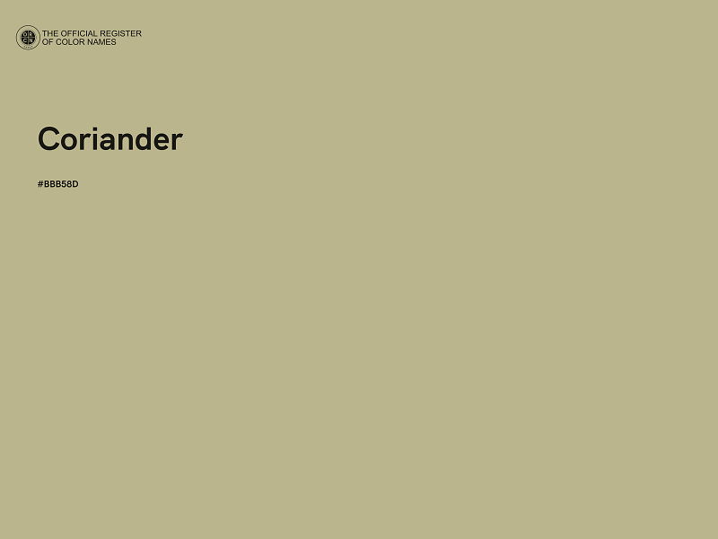 #BBB58D - Coriander color image