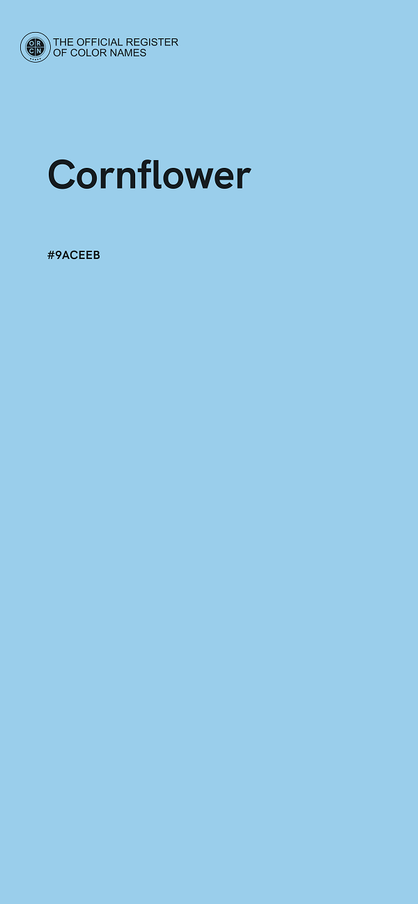#9ACEEB - Cornflower color image