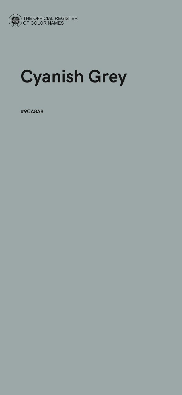 #9CA8A8 - Cyanish Grey color image