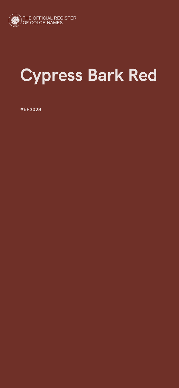 #6F3028 - Cypress Bark Red color image