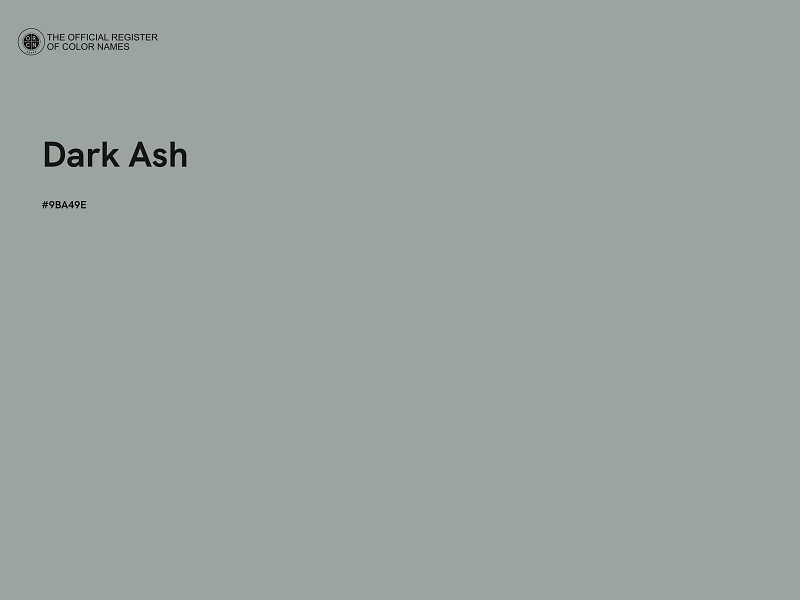 #9BA49E - Dark Ash color image