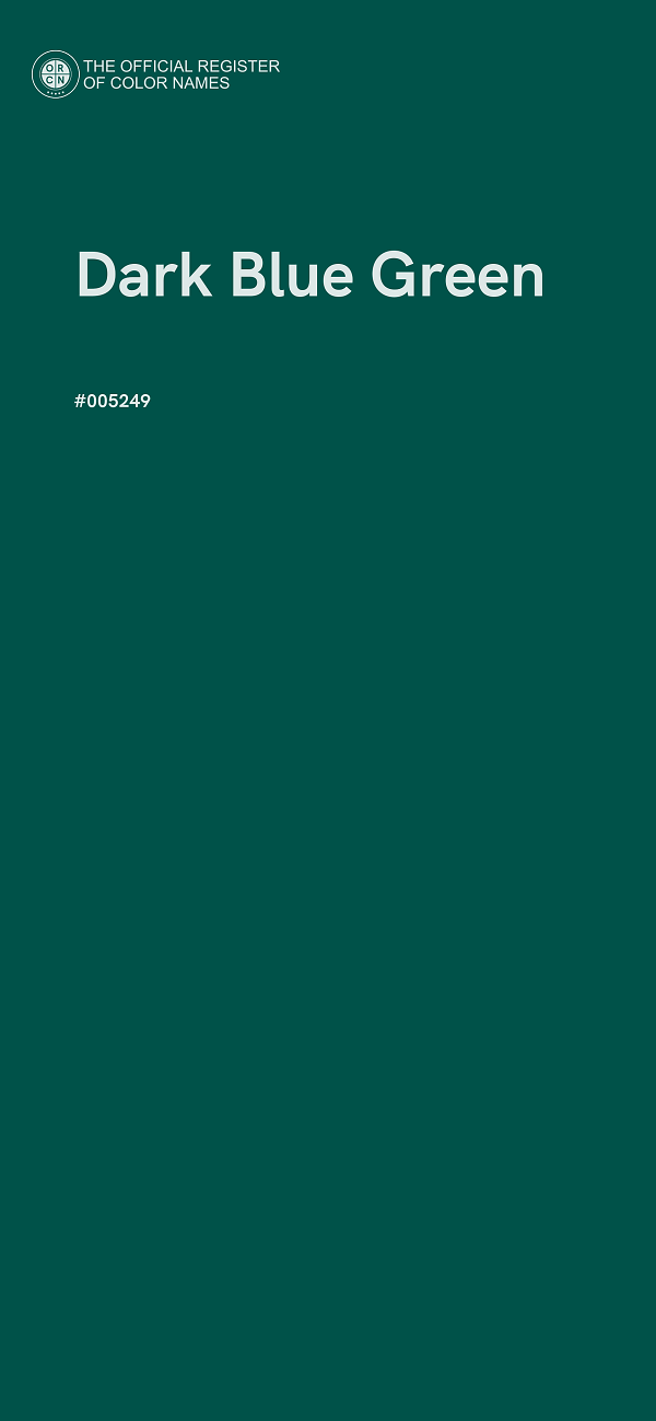 #005249 - Dark Blue Green color image