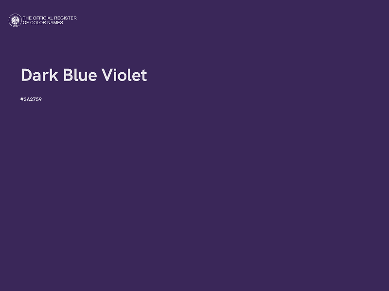 #3A2759 - Dark Blue Violet color image