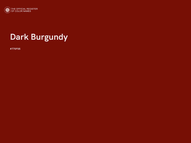 #770F05 - Dark Burgundy color image
