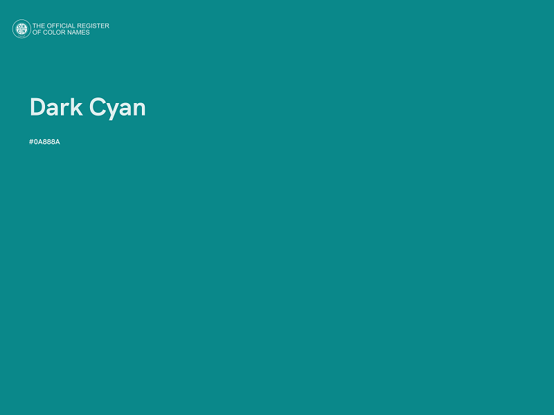#0A888A - Dark Cyan color image